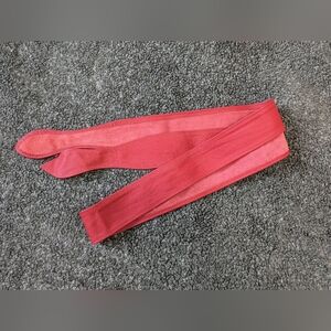 Long Red Leather sash belt, wrap-around leather belt